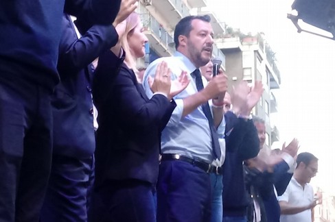 Matteo Salvini, il comizio a Bari