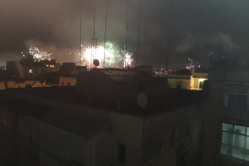 I fuochi d'artificio a Bari la notte di Natale