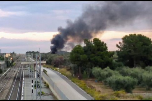 L'incendio a Triggiano nelle immagini dei Rangers