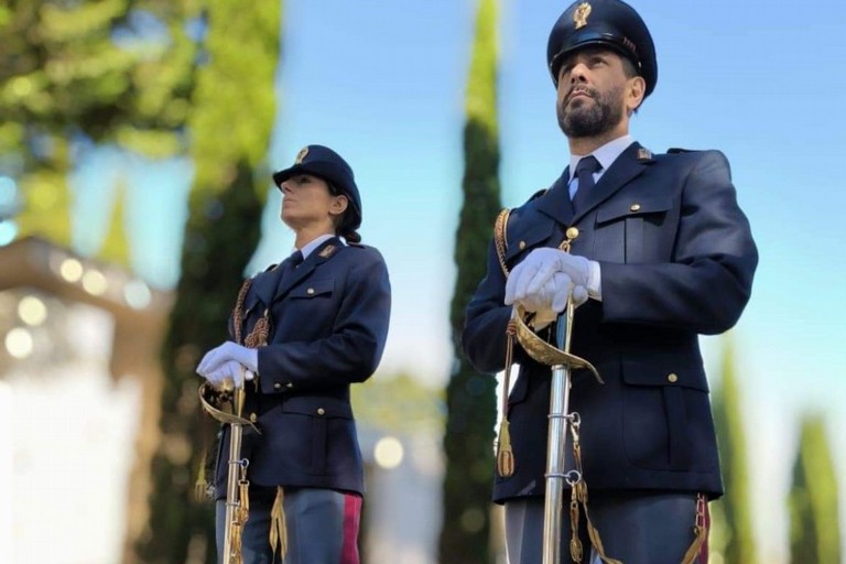 Polizia di Stato al funerale della donna