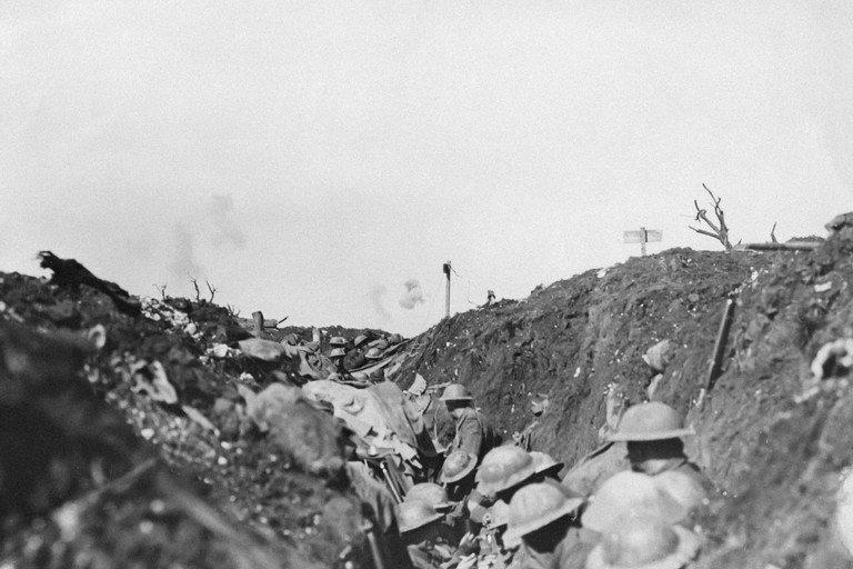 Una trincea nel corso della Grande Guerra