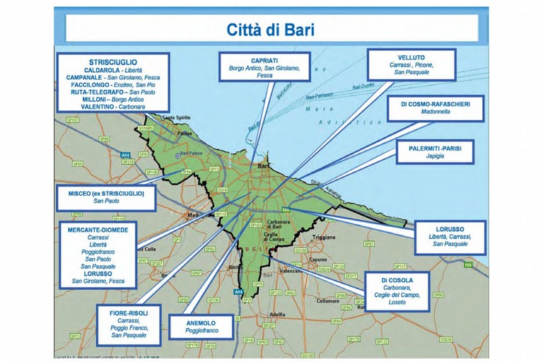 La mappa della criminalità a Bari