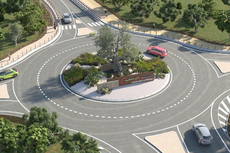 Il render della nuova viabilità verso l'aeroporto di Bari