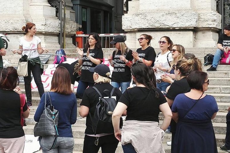 Il sit-in a Roma davanti al Miur