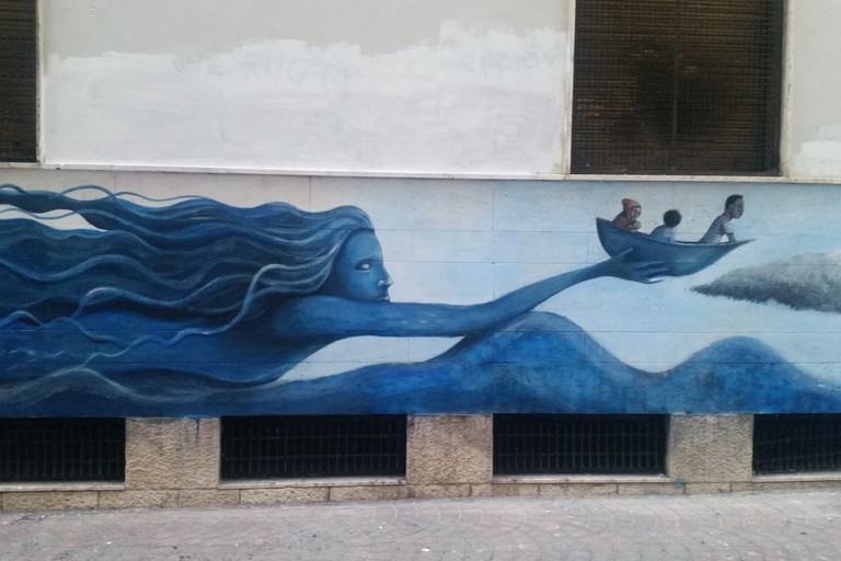 Il murales. <span>Foto Elga Montani</span>