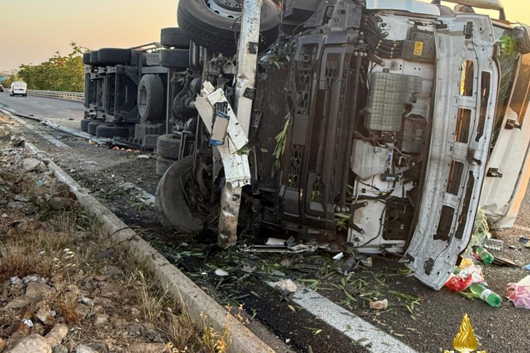 L'incidente all'autotreno