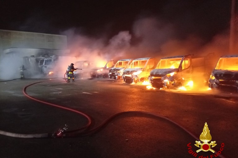 L'incendio a Noicattaro